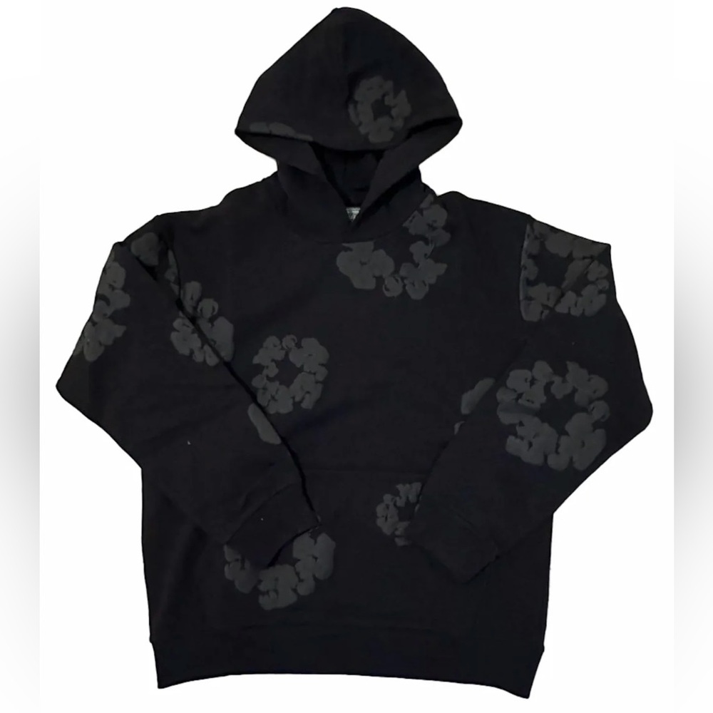 Denim Tears Monochrome Cotton Wreath Hoodie